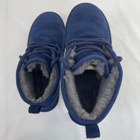 UGG Neumel New Navy Blue Suede Boots Mens Size 8 - Picture 4 of 12